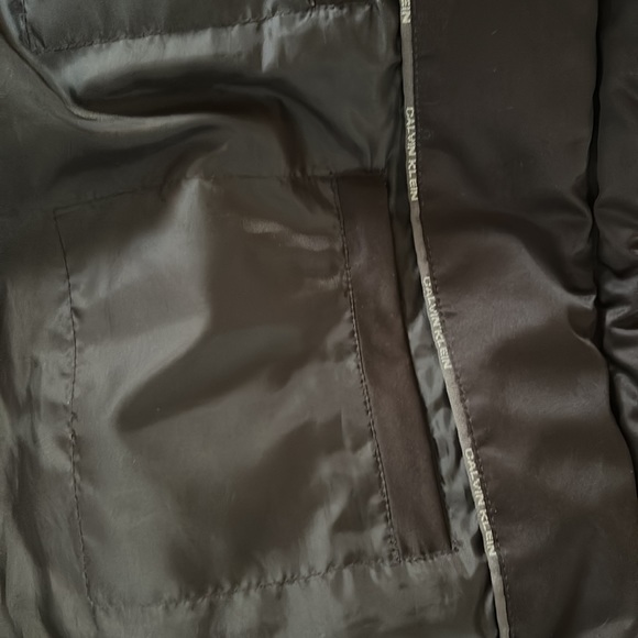 Calvin Klein Brown Long Puffer Hooded Coat - Size XS- Excellent Condition - Picture 11 of 15